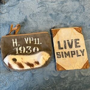Vintage Style Pouches with Text Design